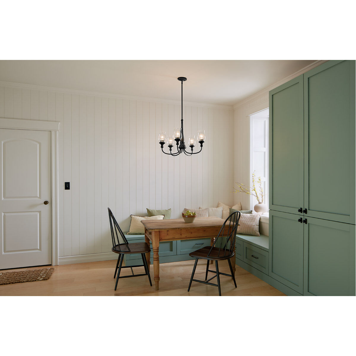 Homestead Melis 5 Light 27 inch Black Chandelier Ceiling Light, Melis